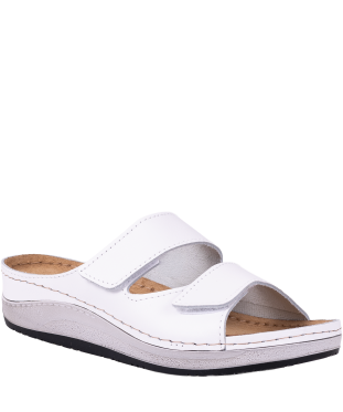 Klapki damskie Befado Home&Go 158D307 białe skórzane