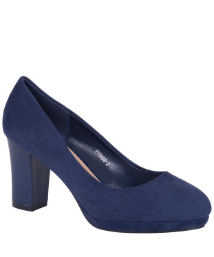 Czółenka damskie Enplus FF8808-2 granatowe - eleganckie na słupku 8 cm