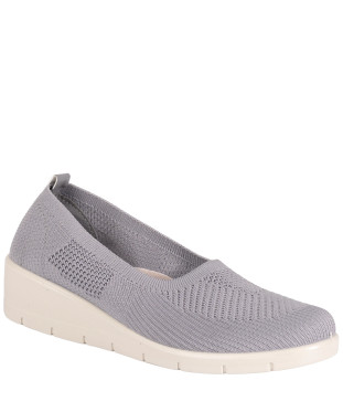 Półbuty tenisówki damskie Le Scarpe A7392-5 szare koturn 4 cm