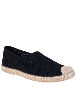 Espadryle damskie Collection Paris DD 4033-1 czarne ażurowe