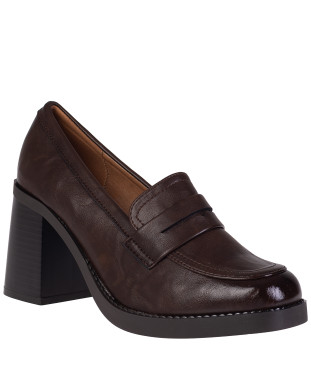 Półbuty damskie M.Daszyński MR 2461-7 brązowe słupek 8,5 cm