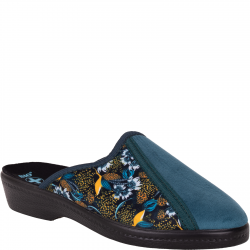 Kapcie na koturnie Adanex 29532 w kolorze zielonym