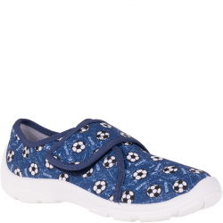 Befado kapcie dziecięce 974Y509 granatowo-niebieskie w piłki
