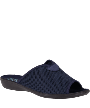 Granatowe kapcie damskie Adanex 20024 całoroczne kapcie BIO.