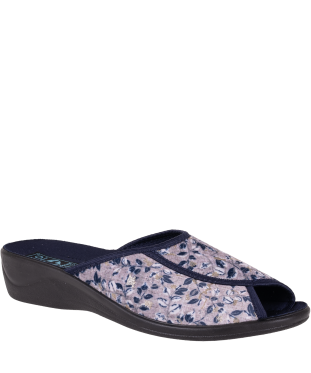 Kapcie damskie Adanex 28857 tekstylne na koturnie BIO