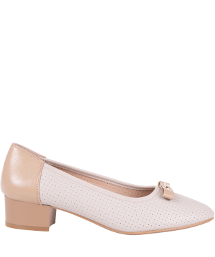 Czółenka damskie M.Daszyński SA200-17 beżowe ażurowe eleganckie