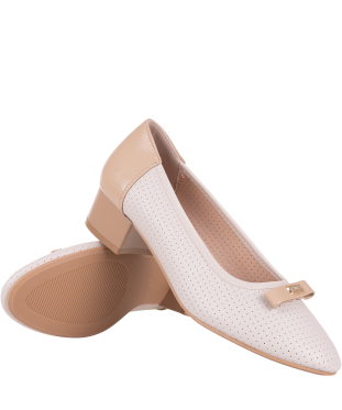 Czółenka damskie M.Daszyński SA200-17 beżowe ażurowe eleganckie